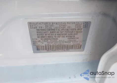 2020 Nissan Sentra S Xtronic Cvt from USA, damaged, VIN 3N1AB8BV6LY256324